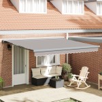 vidaXL Cortina Retractabilă Manual Gri deschis 400 × 300 cm