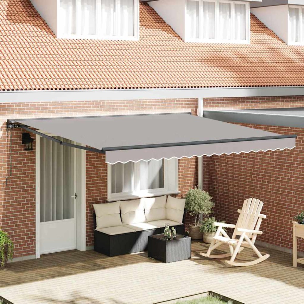 vidaXL Cortina Retractabilă Gri deschis 400x300 cm țesătură