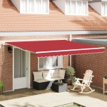 Marchiză retractabilă manuală vidaXL albastră marină 400x300 cm Marchiză retractabilă manuală vidaXL albastră marină 400x300 cm