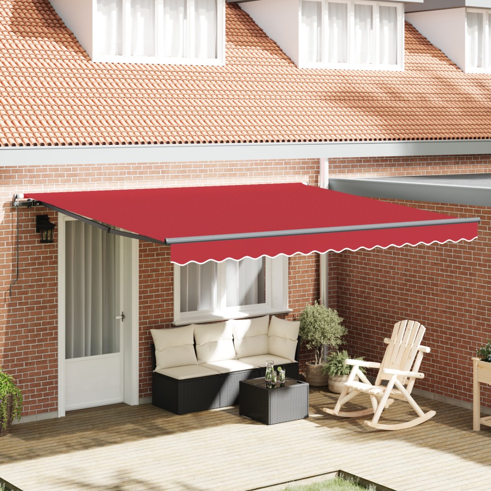 vidaXL Umbrelă roșie Manual Roșu 400 × 300 cm Poliester