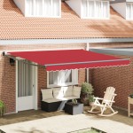 Marchiză retractabilă manuală vidaXL Roșie 400x300 cm Marchiză retractabilă manuală vidaXL Roșie 400x300 cm