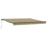 vidaXL Cortina Retractabilă Manual Verde și galben 400 × 300 cm