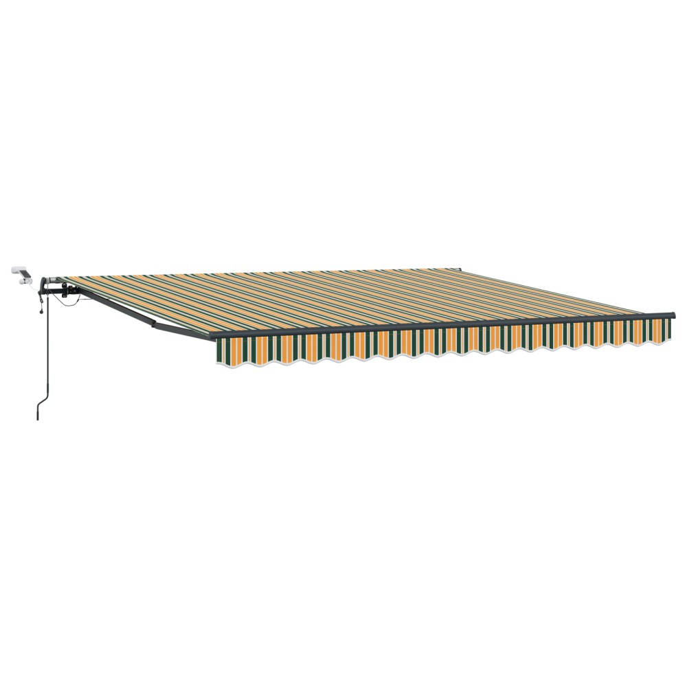 Markiză Retractabilă Automată vidaXL cu LED Verde și Galben 400x300 cm