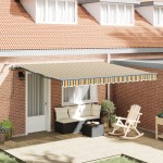 Markiză Retractabilă Automată vidaXL cu LED Verde și Galben 400x300 cm Markiză Retractabilă Automată vidaXL cu LED Verde și Galben 400x300 cm
