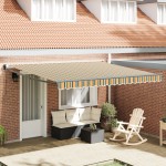 Marchiza manuală retractabilă vidaXL Verde și Galben 400x300 cm Marchiza manuală retractabilă vidaXL Verde și Galben 400x300 cm