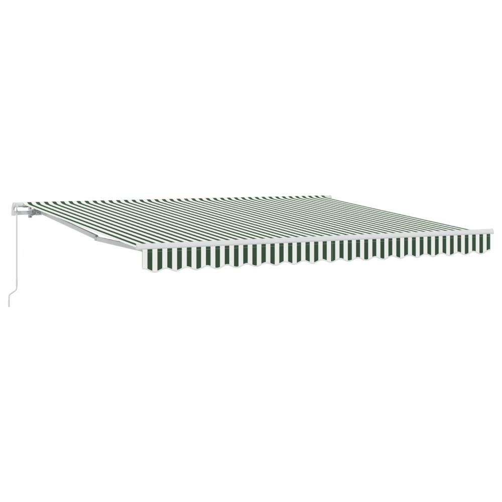 Marchiză retractabilă manuală vidaXL Verde și Alb 400x300 cm