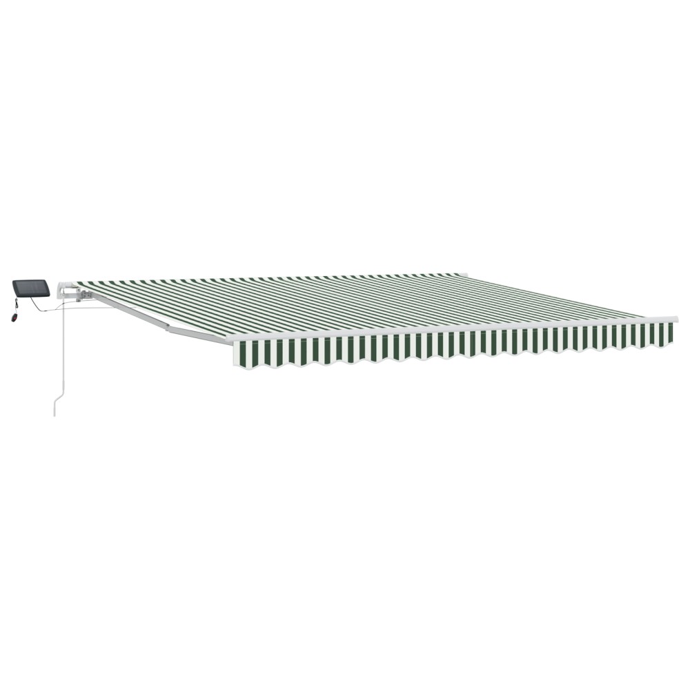vidaXL Marchiză retractabilă Verde și alb 400 × 300 cm Verde și alb