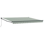 Marchiză retracabilă manuală vidaXL Verde și Alb 400x300 cm