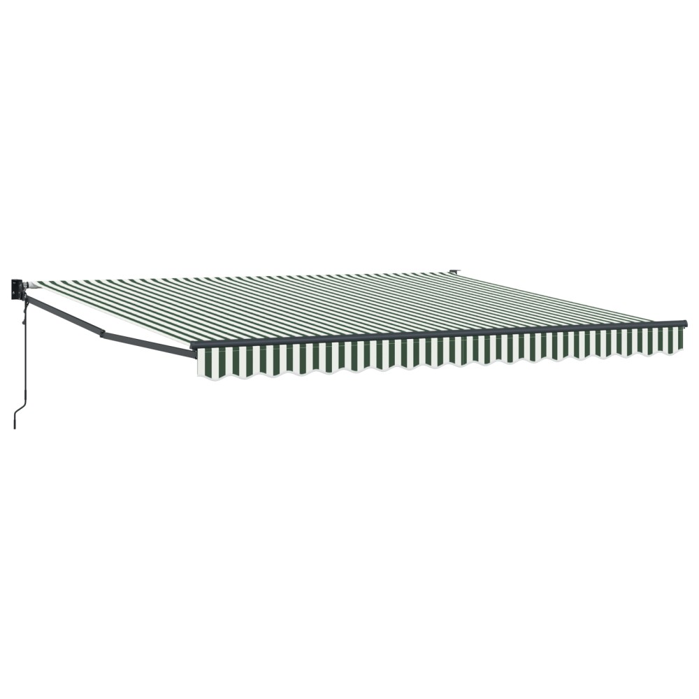 Marchiză retractabilă automată vidaXL Verde și Alb 400x300 cm