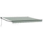 Marchiză retractabilă automată vidaXL Verde și Alb 400x300 cm