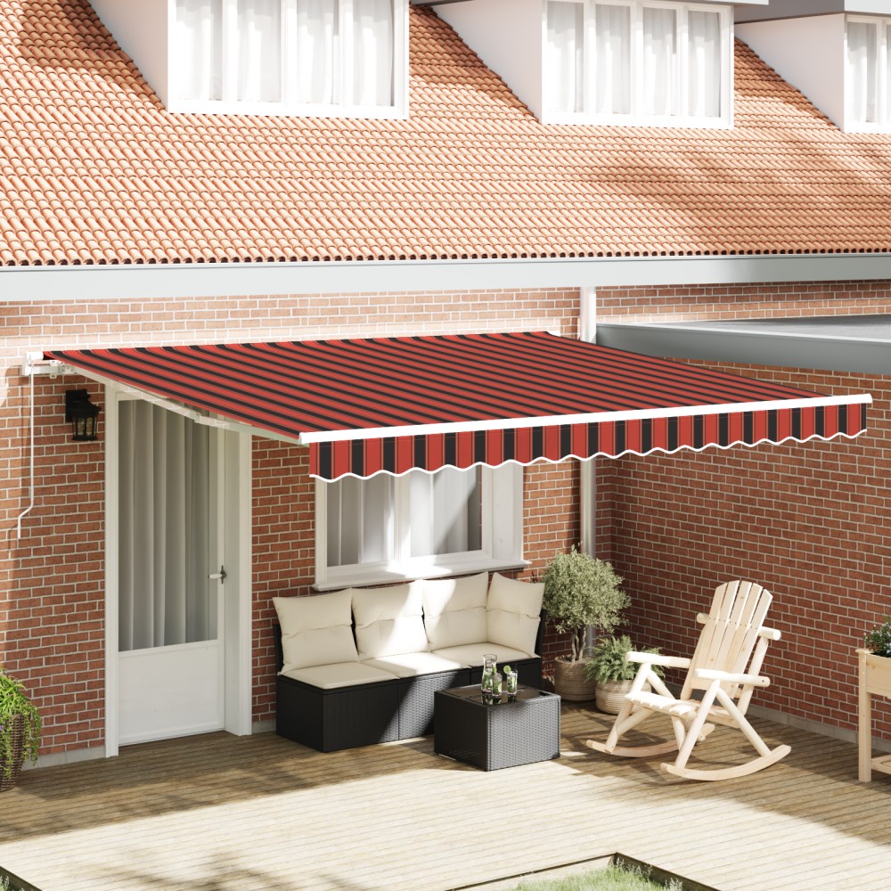 vidaXL Marciză retractabilă manuală portocalie și maro 400x350 cm