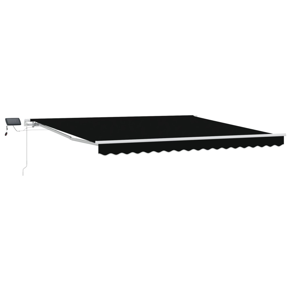vidaXL Marchiză with Manual Negru 400 × 350 cm Negru