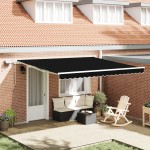 vidaXL Marchiză with Manual Negru 400 × 350 cm Negru vidaXL Marchiză with Manual Negru 400 × 350 cm Negru