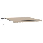 vidaXL Markiză retractabilă manuală cu LED bej 400x350 cm