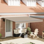 vidaXL Plasă Retractabilă Bej 400 x 350 cm vidaXL Plasă Retractabilă Bej 400 x 350 cm