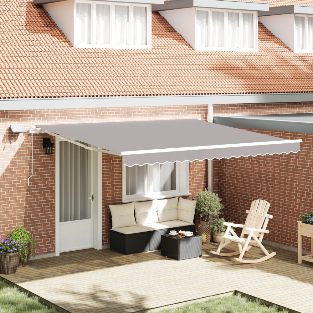 vidaXL Cortina Retractabilă with Manual 400 × 350 cm Gri deschis