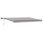Marchiză manuală retractabilă vidaXL cu LED Gri deschis 400x350 cm Marchiză manuală retractabilă vidaXL cu LED Gri deschis 400x350 cm