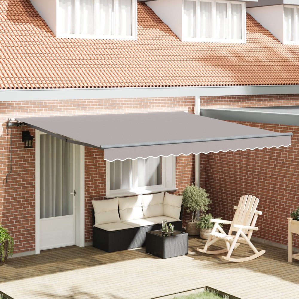 vidaXL Pergola Retractabilă Automată Gri Deschis, 400 x 350 cm