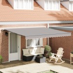 vidaXL Pergola Retractabilă Automată Gri Deschis, 400 x 350 cm