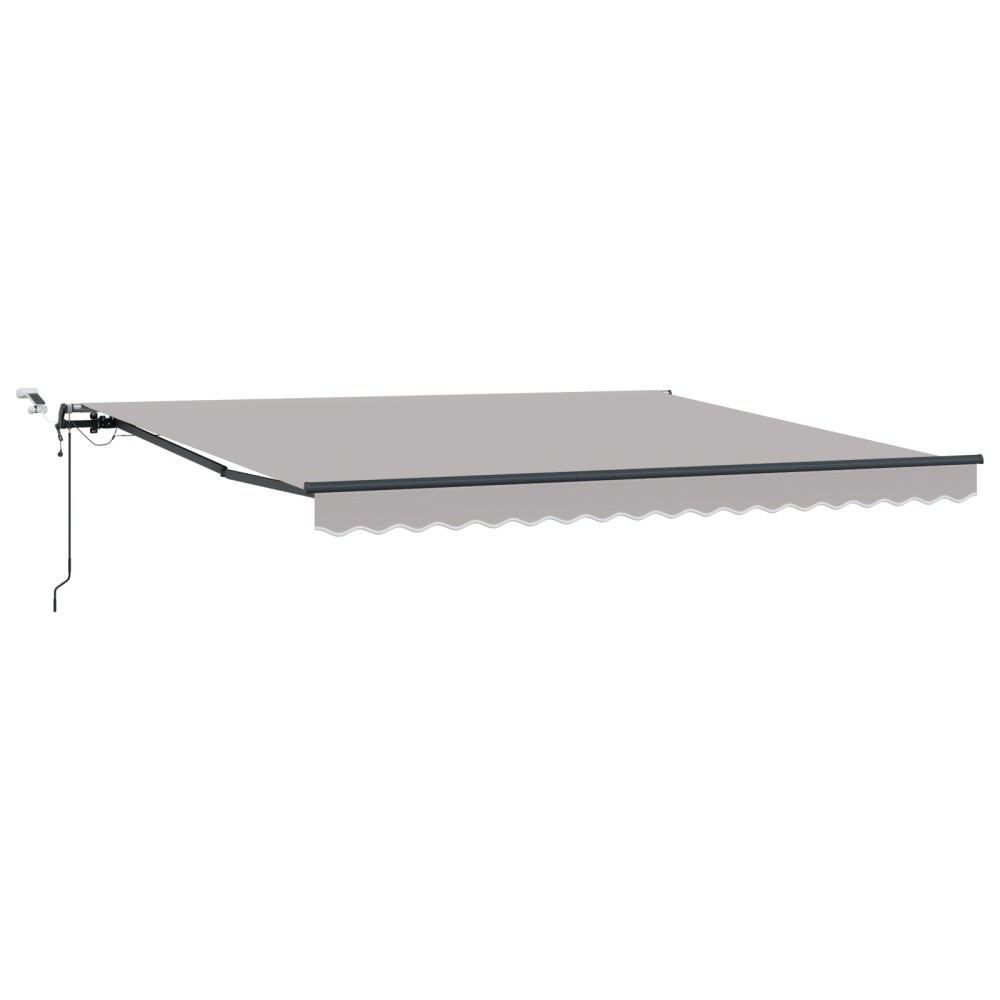 Marchiza automată retractabilă vidaXL cu LED Gri deschis 400x350 cm