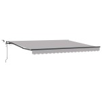 Marchiza automată retractabilă vidaXL cu LED Gri deschis 400x350 cm Marchiza automată retractabilă vidaXL cu LED Gri deschis 400x350 cm