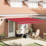 vidaXL Cortina Retractabilă Manual Roșu 400 × 350 cm țesătură vidaXL Cortina Retractabilă Manual Roșu 400 × 350 cm țesătură
