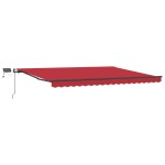 vidaXL Cortina Retractabilă Manual Roșu 400 × 350 cm țesătură vidaXL Cortina Retractabilă Manual Roșu 400 × 350 cm țesătură