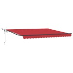Marchiză Retractabilă Automată vidaXL cu LED Roșu 400x350 cm Marchiză Retractabilă Automată vidaXL cu LED Roșu 400x350 cm