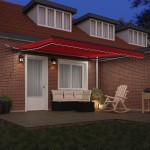 Marchiză Retractabilă Automată vidaXL cu LED Roșu 400x350 cm Marchiză Retractabilă Automată vidaXL cu LED Roșu 400x350 cm