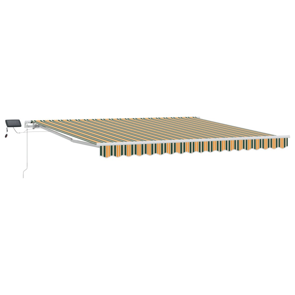 vidaXL Umbrar with Manual Verde și galben 400 × 350 cm Verde și galben