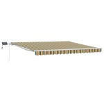 vidaXL Umbrar with Manual Verde și galben 400 × 350 cm Verde și galben