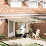 Marchiză manuală retractabilă cu LED Verde și Galben 400x350 cm Marchiză manuală retractabilă cu LED Verde și Galben 400x350 cm