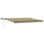 Marchiză manuală retractabilă cu LED Verde și Galben 400x350 cm Marchiză manuală retractabilă cu LED Verde și Galben 400x350 cm