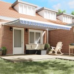 vidaXL Cortina Retractabilă Manual Albastru și alb 450 × 300 cm vidaXL Cortina Retractabilă Manual Albastru și alb 450 × 300 cm