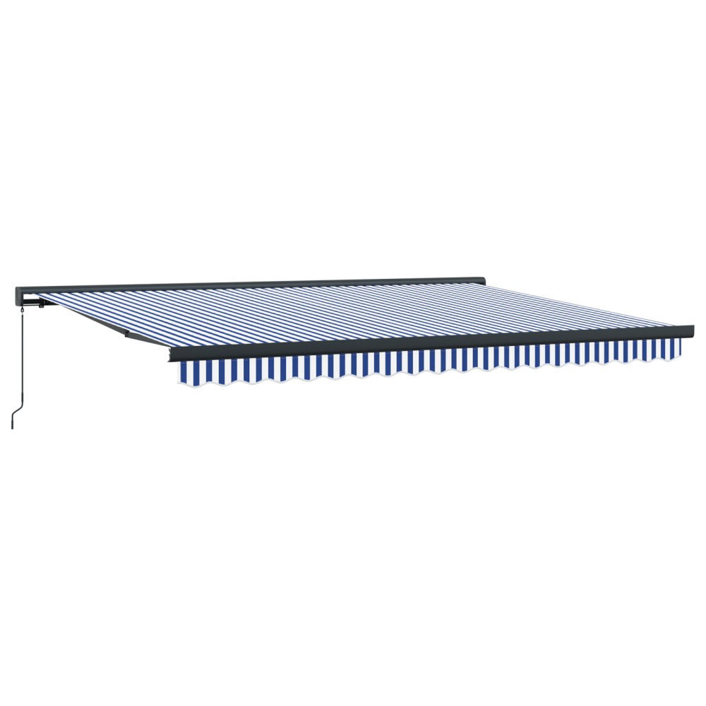 vidaXL Cortina Retractabilă Albastru și Alb 450 × 300 cm