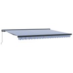 vidaXL Cortina Retractabilă Albastru și Alb 450 × 300 cm