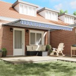 vidaXL Cortina Retractabilă Manual Albastru și alb 450 × 300 cm vidaXL Cortina Retractabilă Manual Albastru și alb 450 × 300 cm