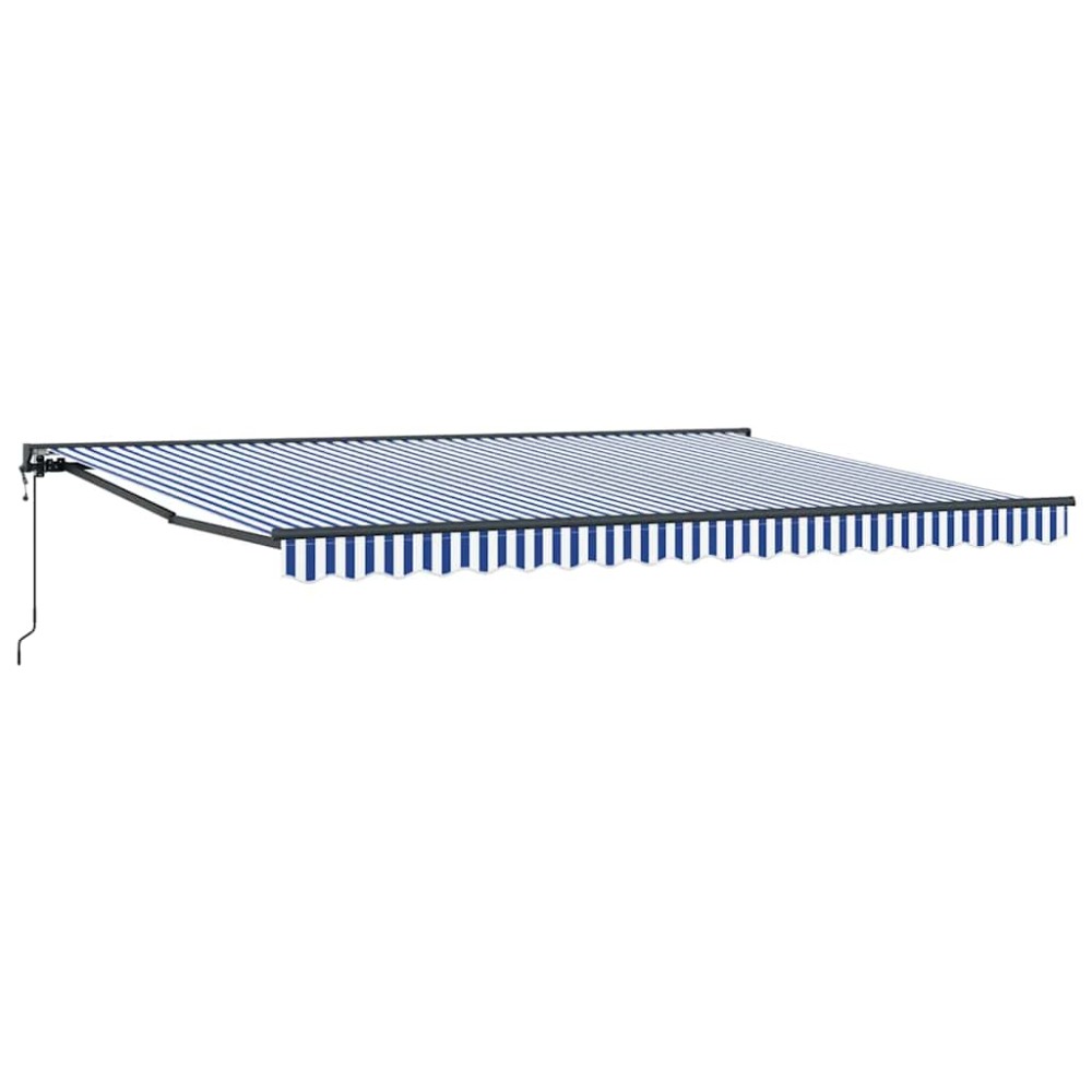 vidaXL Cortina Retractabilă Albastru și Alb 450x300 cm țesătură