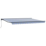 vidaXL Cortina Retractabilă Albastru și Alb 450 × 300 cm