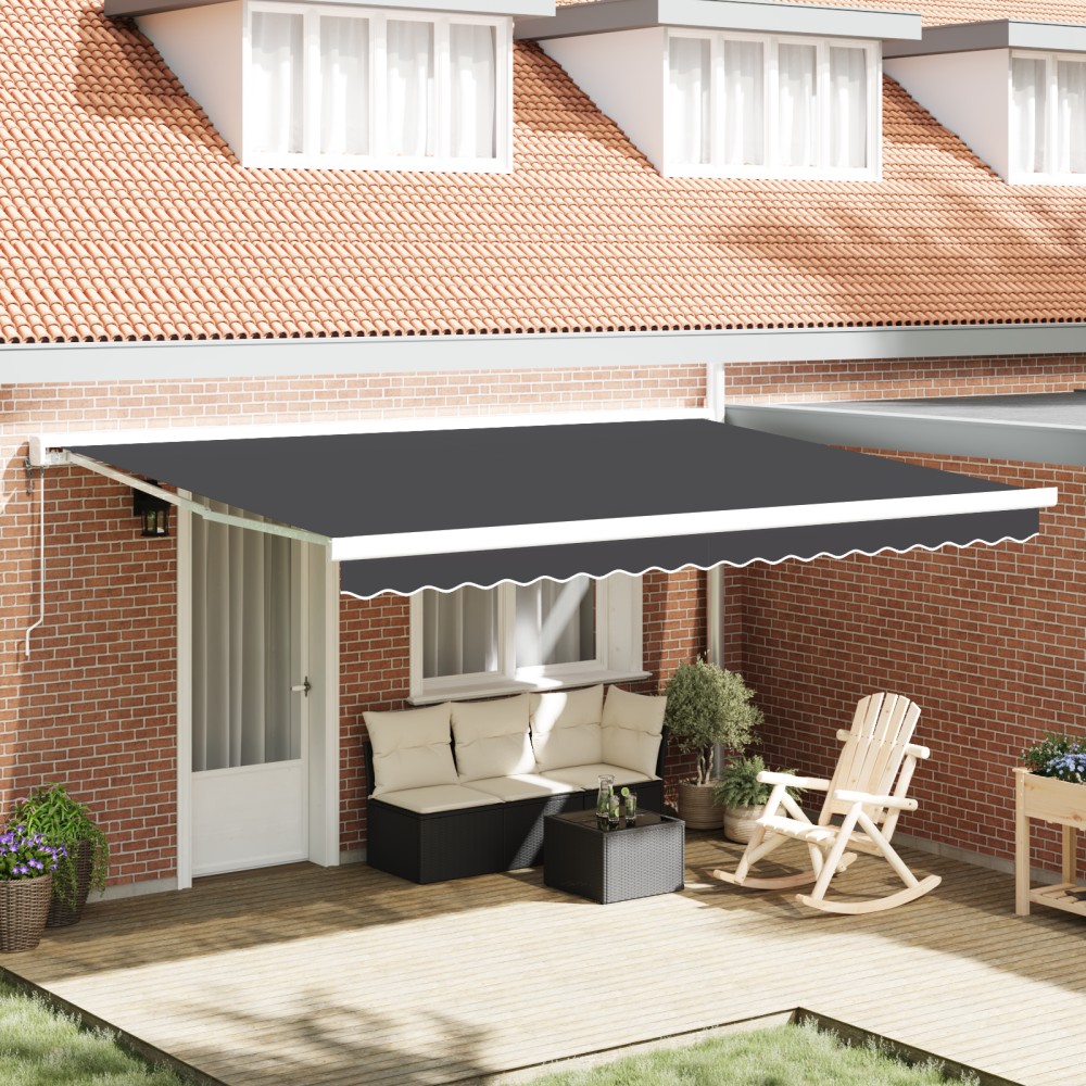 vidaXL Cortina Retractabilă Manual Antracit 450 × 300 cm