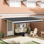vidaXL Cortina Retractabilă Manual Antracit 450 × 300 cm vidaXL Cortina Retractabilă Manual Antracit 450 × 300 cm