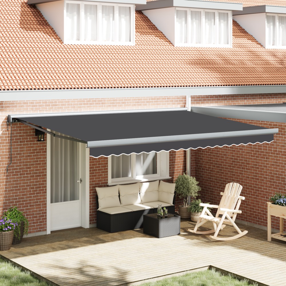 vidaXL Cortina Retractabilă Manual Antracit 450 × 300 cm