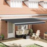vidaXL Cortina Retractabilă Manual Antracit 450 × 300 cm