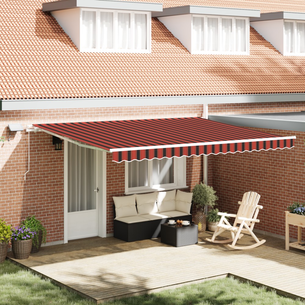 vidaXL Markiză retractabilă with Manual Portocalie și maro 450 × 300 cm