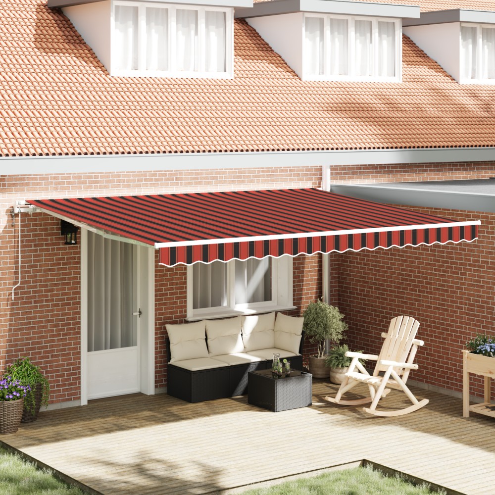 vidaXL Marciză Retractabilă Portocalie și maro 450 × 300 cm
