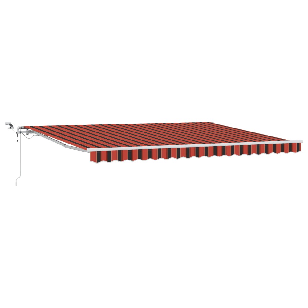 vidaXL Copertină retractabilă automată cu LED portocalie și maronie 450x300 cm