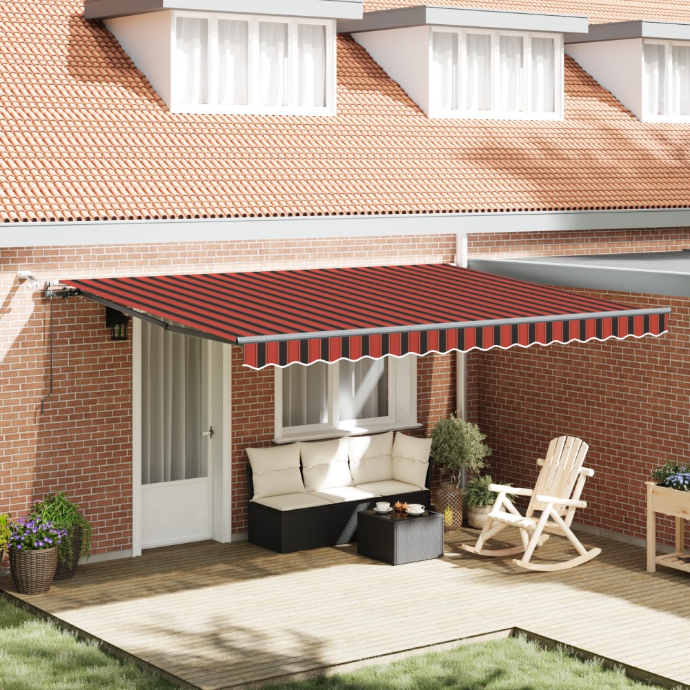 vidaXL Cortina Retractabilă portocaliu și maro 450 × 300 cm țesătură