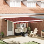 vidaXL Marka retractabilă automată portocalie și maronie, 450 x 300 cm vidaXL Marka retractabilă automată portocalie și maronie, 450 x 300 cm