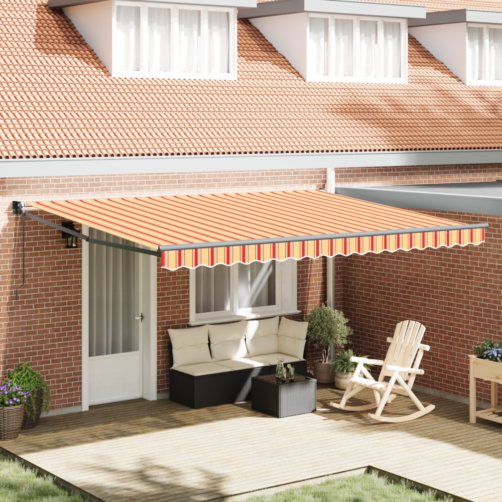 vidaXL Cortina Retractabilă galben și portocaliu 450 × 300 cm țesătură