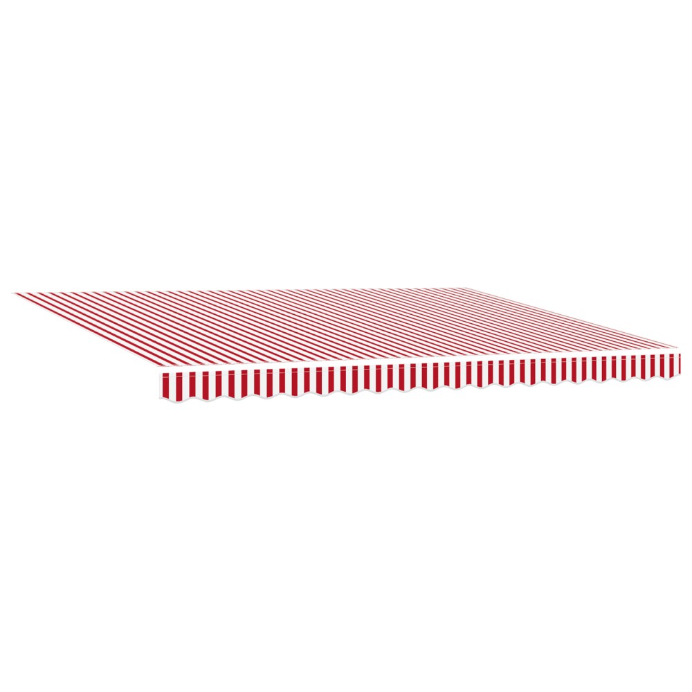 vidaXL Copertină Manual Roșu și alb 450 × 300 cm Poliester